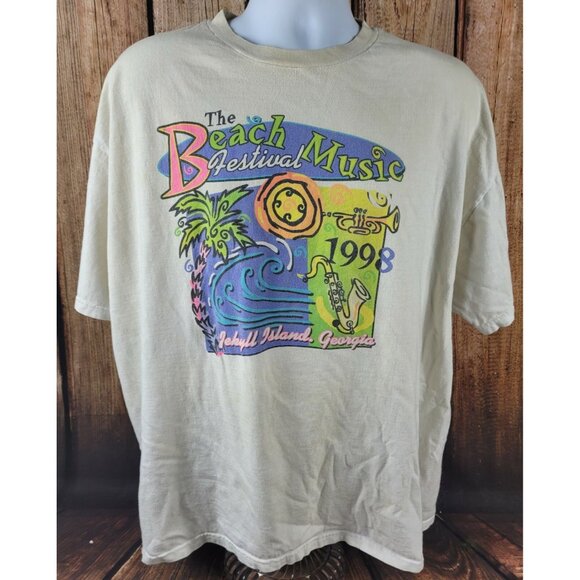Jekyll Island GA Georgia Beach Music Festival 2XL Beach Vacation Bum Vintage 98 - Picture 1 of 7
